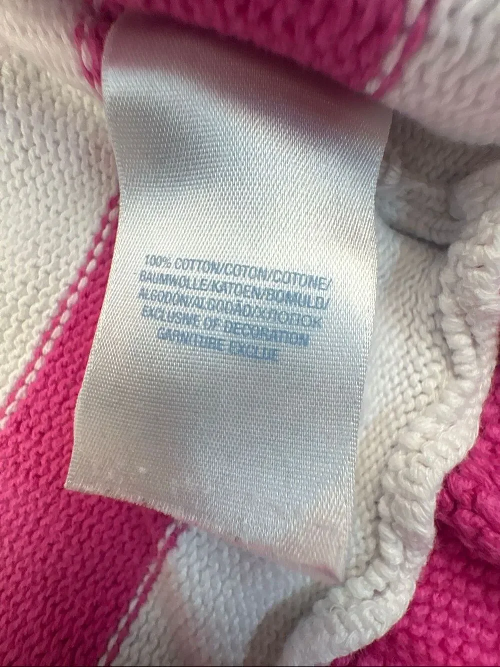 Ralph Lauren Baby Girls 6M Pink White Striped Hooded Zip Sweater Ruffle Hem